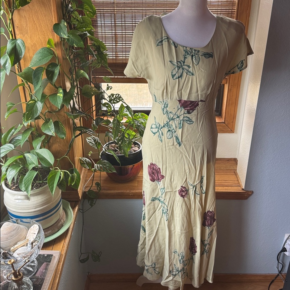 VTG 90ās š¹ Carole Little Cottagecore Floral Maxi Dress Green Size 4